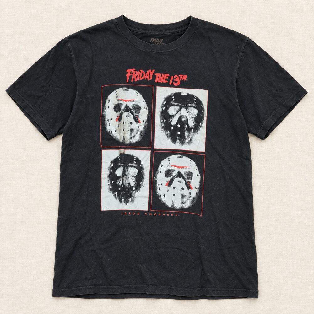 Friday the 13th Jason Voorhees Horror Movie T-Shirt Mens Medium Black Graphic Te
